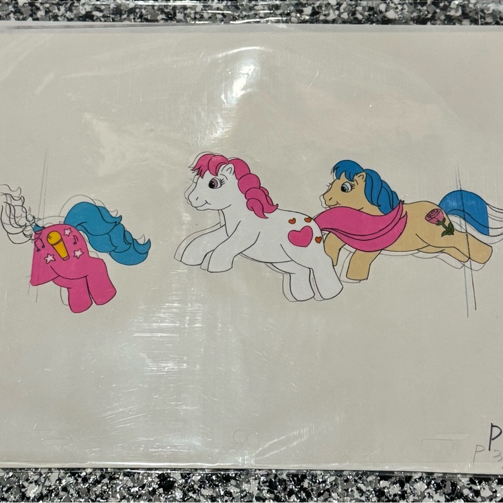 Vintage 1980s My Little Pony Original Animation Cel – Trio‎ of Ponies